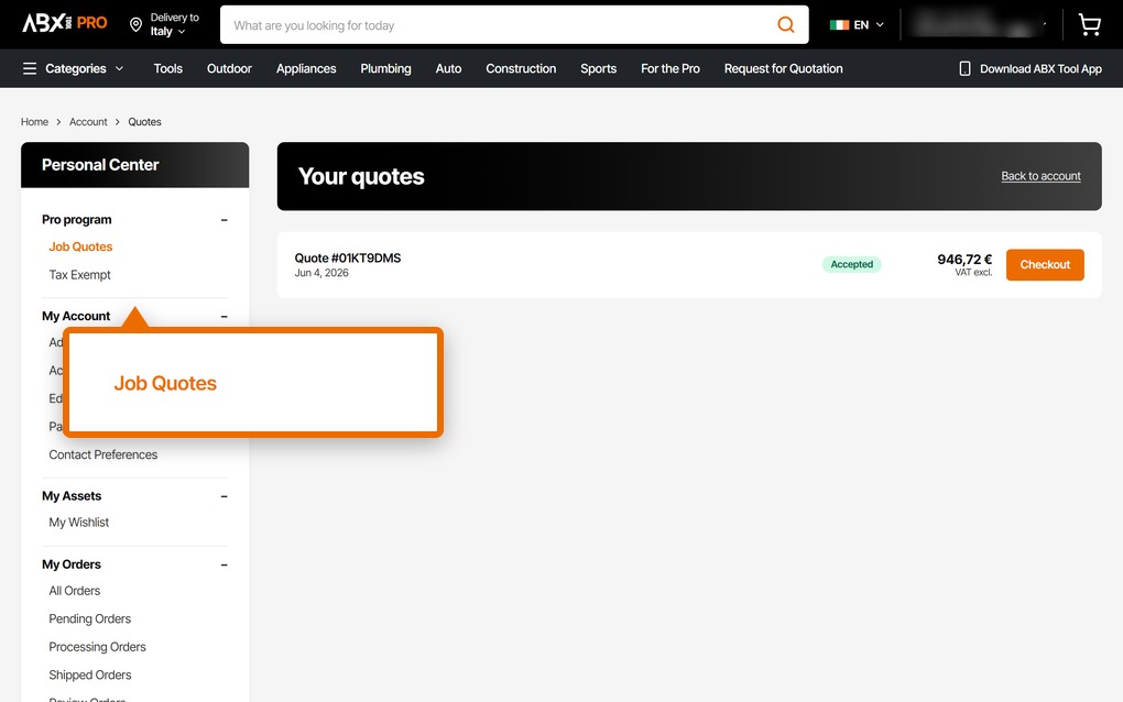 Where to manage your quotes